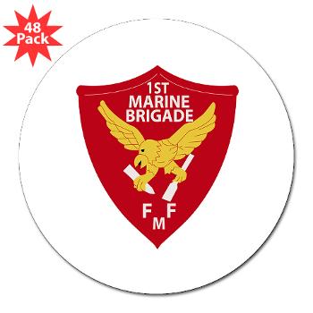 1MEB - M01 - 01 - 1st Marine Expeditionary Brigade - 3" Lapel Sticker (48 pk) - Click Image to Close